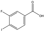 Chemical structure of 3-Fluoro-4-iodobenzoic acid | 825-98-9