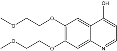 Chemical structure of 6,7-bis(2-methoxyethoxy)quinoline-4-ol | 179688-29-0