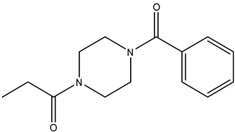 Chemical structure of 1-Benzoyl-4-propanoylpiperazine | 314728-85-3