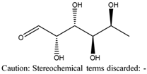 Chemical structure of L-(-)-fucose | 2438-80-4
