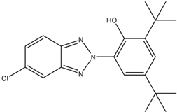 Chemical structure of 2,4-Di-tert-butyl-6-(5-chloro-2H-benzotriazol-2-yl)phenol | 3864-99-1