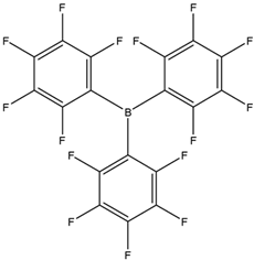 Chemical structure of Tris pentafluorophenyl borane | 1109-15-5