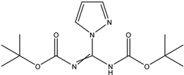 Chemical structure of N,N'-Di-Boc-1H-pyrazole-1-carboxamidine | 152120-54-2