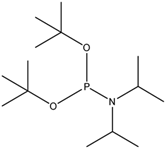 Chemical structure of Di-tert-Butyl-N,N-diisopropylphosphoramidite | 137348-86-8