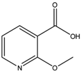 Chemical structure of 2-Methoxy-3-pyridinecarboxylic acid | 16498-81-0