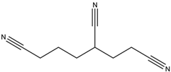 Chemical structure of 1,3,6-Hexanetricarbonitrile | 1772-25-4