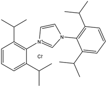 Chemical structure of 1,3-Bis(2,6-di-i-propylphenyl)imidazolium chloride | 250285-32-6