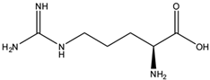 Chemical structure of L-Arginine | 74-79-3