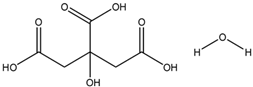 Chemical structure of Citric acid monohydrate | 5949-29-1