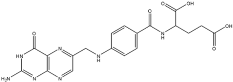 Chemical structure of Folic Acid | 59-30-3