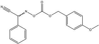 Chemical structure of 2-(4-Methoxybenzyloxycarbonyloxyimino)-2-phenylacetonitrile | 59577-32-