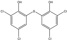 Chemical structure of Bithionol | 97-18-7