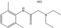 Chemical structure of Lidocaine HCL | 6108-05-0