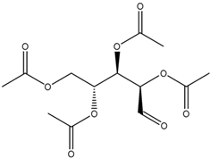 Chemical structure of D-Ribose tetraacetate | 13035-61-5