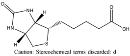Chemical structure of d-Biotin | 58-85-5