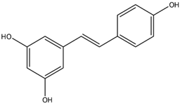 Chemical structure of trans-Reseveratrol | 501-36-0