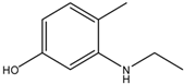 Chemical structure of 3-Ethylamino-4-methylphenol | 120-37-6